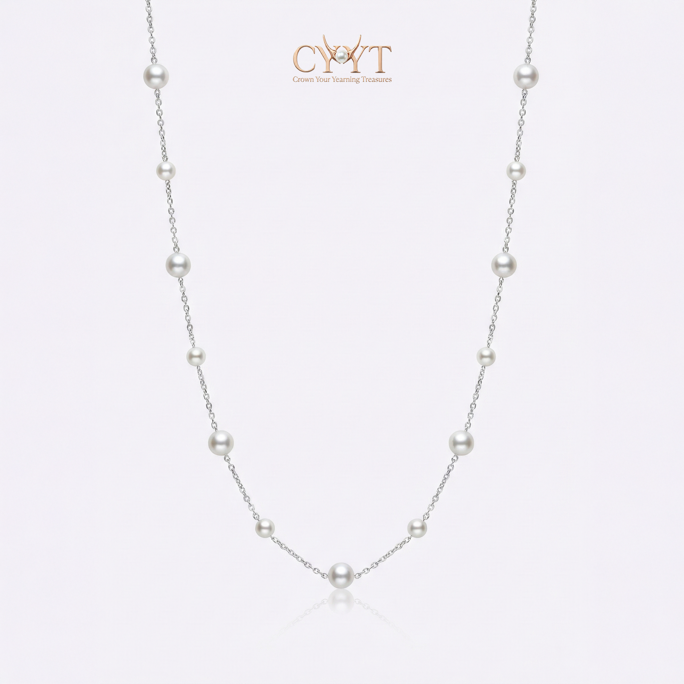 JESCOJES  Star Spaced Pearl Necklace | Tincup Freshwater Pearl Necklace