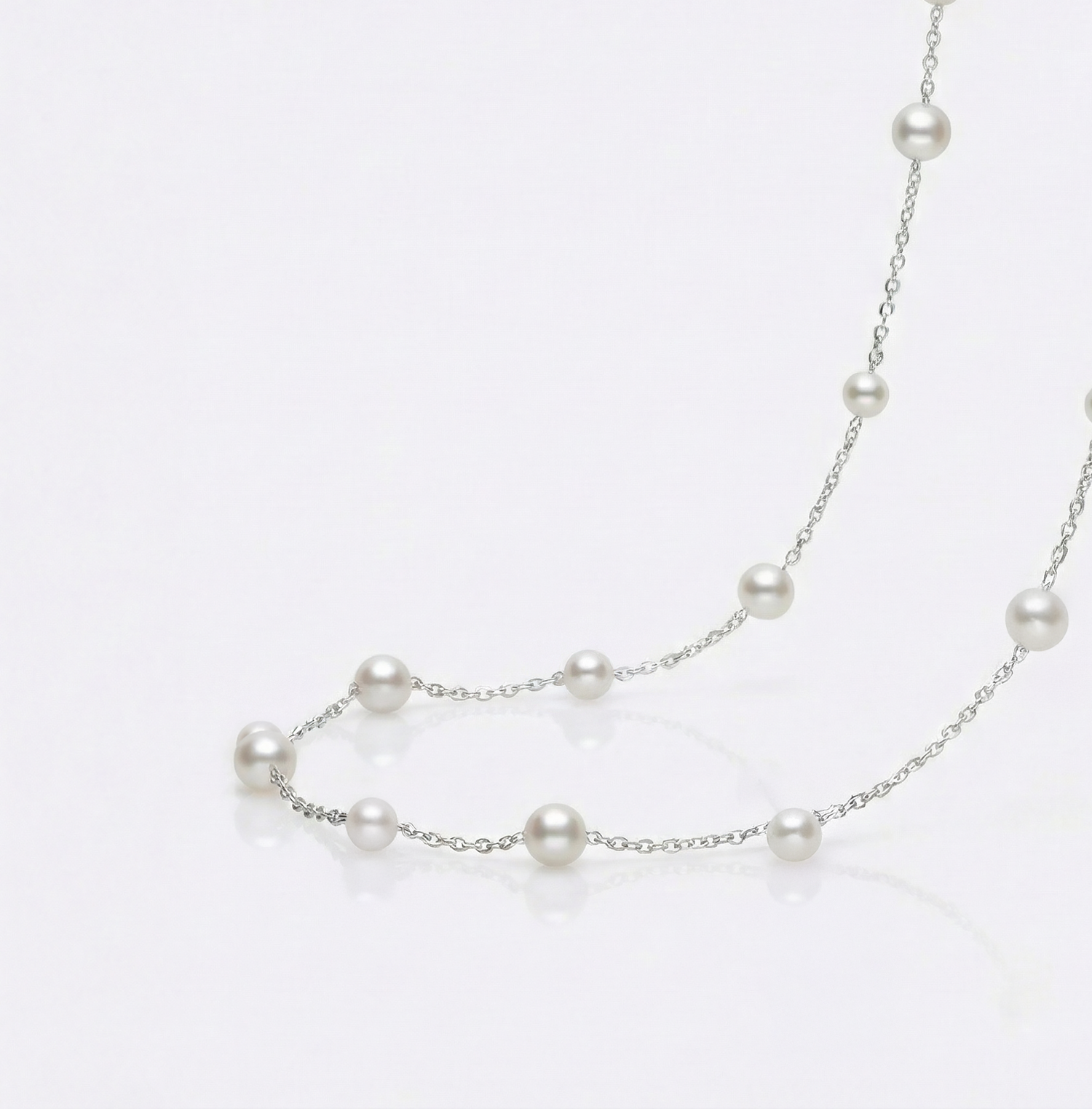 JESCOJES  Star Spaced Pearl Necklace | Tincup Freshwater Pearl Necklace