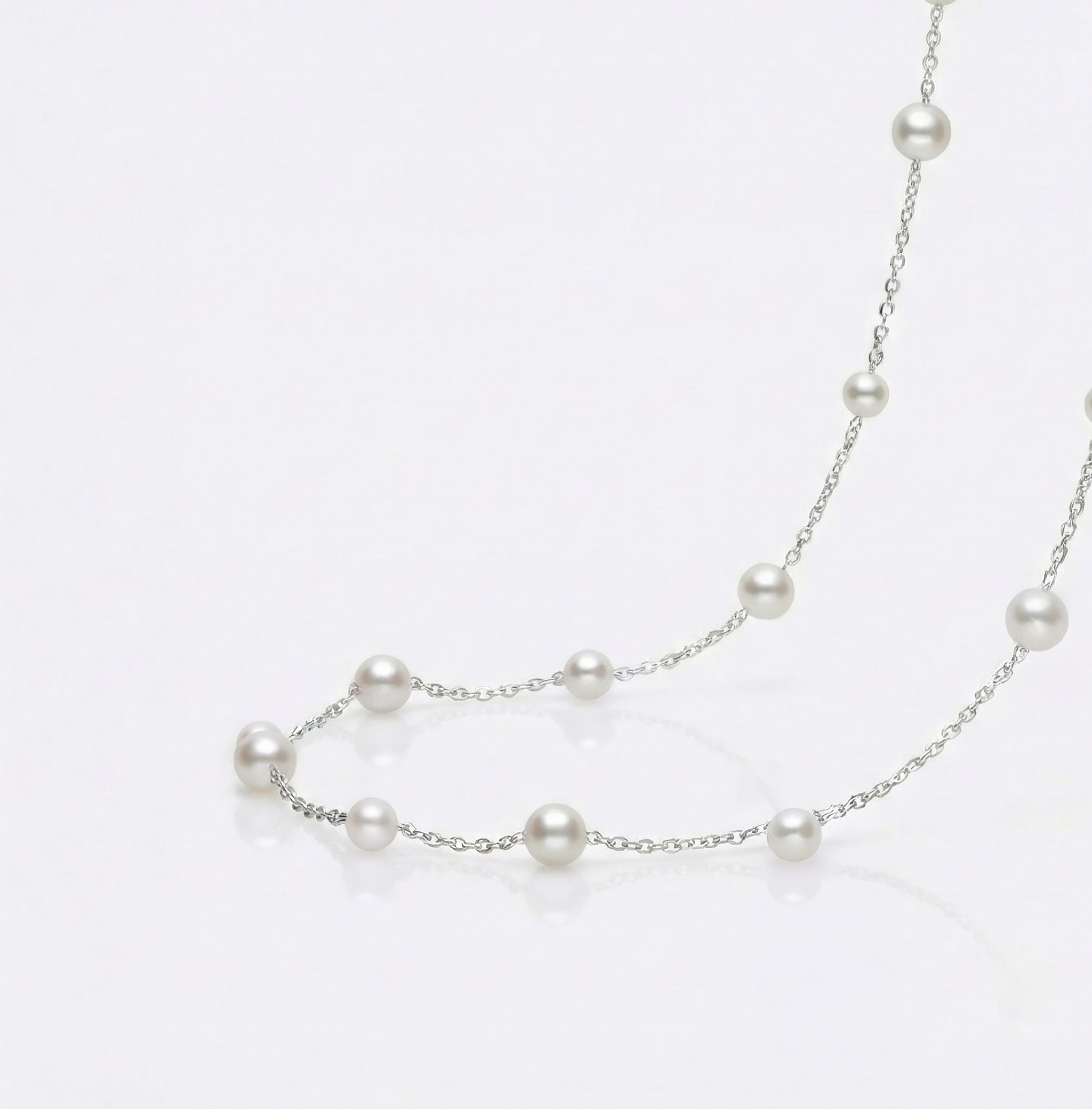 JESCOJES  Star Spaced Pearl Necklace | Tincup Freshwater Pearl Necklace