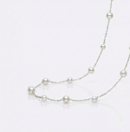 JESCOJES  Star Spaced Pearl Necklace | Tincup Freshwater Pearl Necklace
