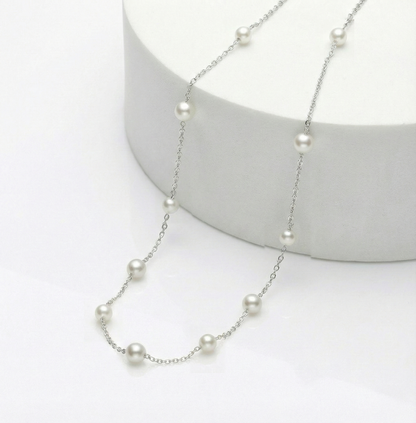 JESCOJES  Star Spaced Pearl Necklace | Tincup Freshwater Pearl Necklace