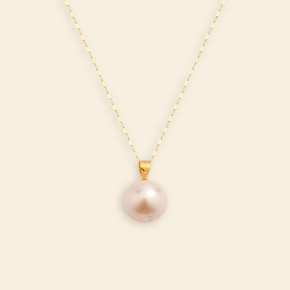 Shining Gold Pearl Pendant Necklace