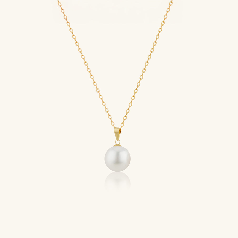 JESCOJES Shining 18K Gold Premium Pearl Pendant Necklace