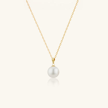 JESCOJES Shining 18K Gold Premium Pearl Pendant Necklace