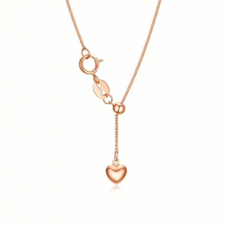 Romantic Heart Gold Pendant Necklace 18K - JESCOJES