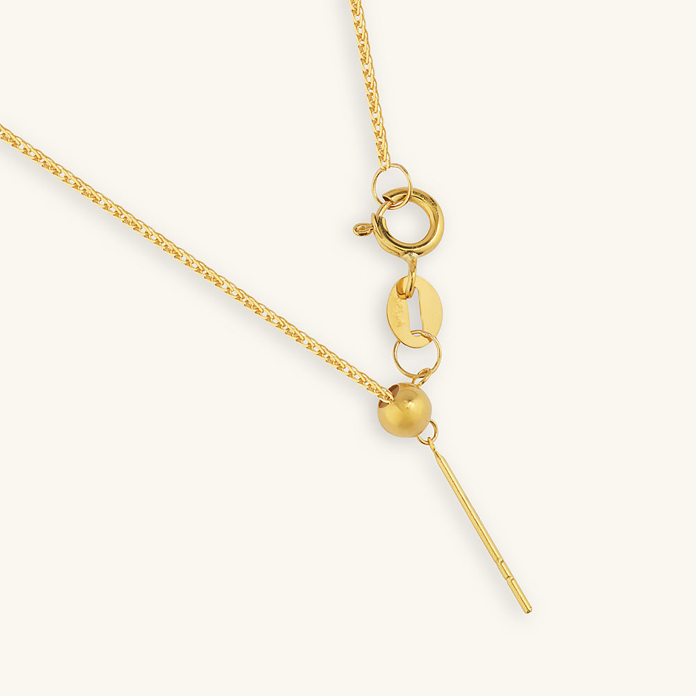 Chic Needle Gold Pendant Necklace 18K