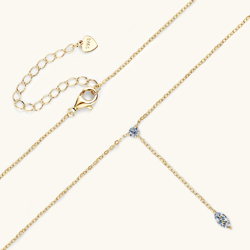 Charming Marquise Premium Moissanite Lariat Necklace