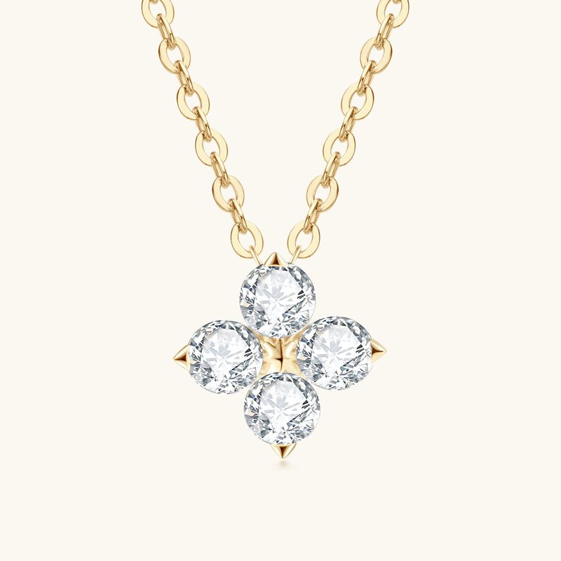 Lucky Four-leaf Clover Premium Moissanite Pendant Necklace - JESCOJES