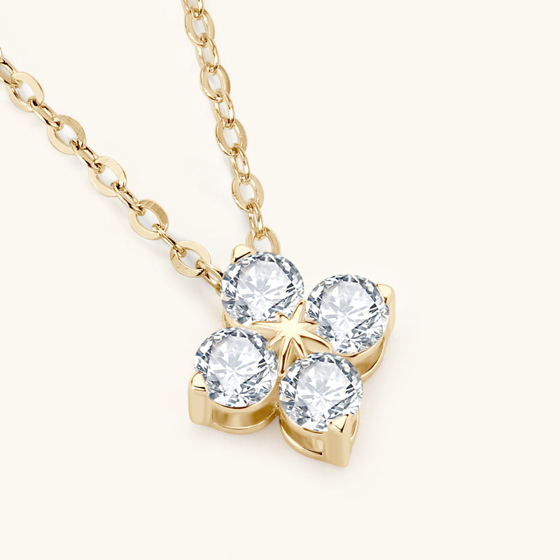 Lucky Four-leaf Clover Premium Moissanite Pendant Necklace - JESCOJES