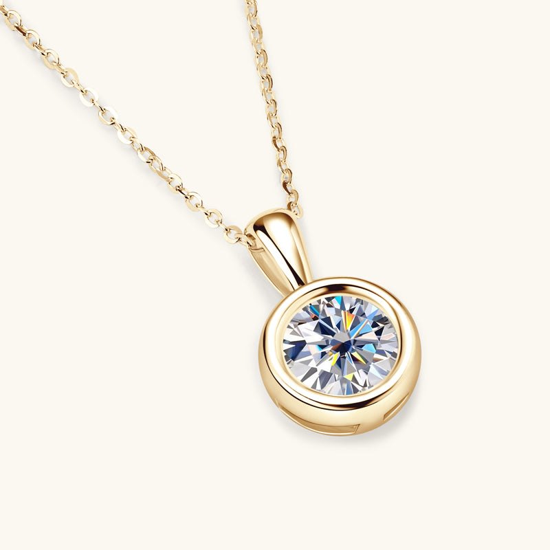 Dazzling Moissanite Bezel Pendant Necklace