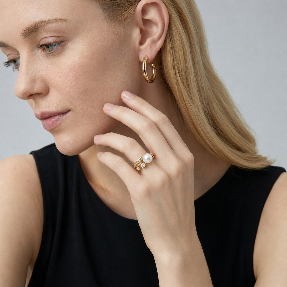 JESCOJES The Lueur Aurora Pearl Ring| AAAA-grade Pearl