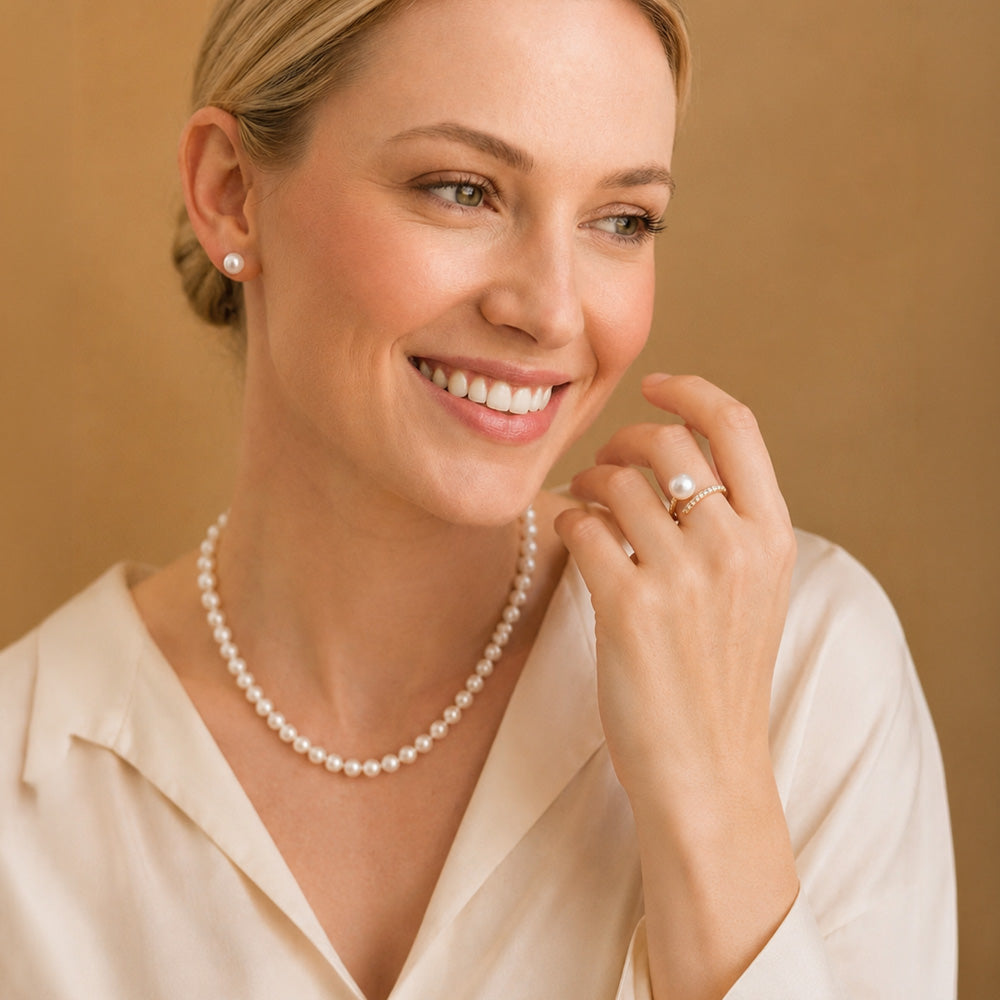 JESCOJES The Onde Aurora Pearl Ring| AAAA-grade Pearl