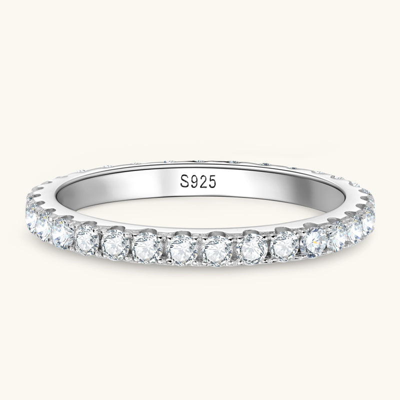 JESCOJES Charming Premium Moissanite Pavé Wedding Ring