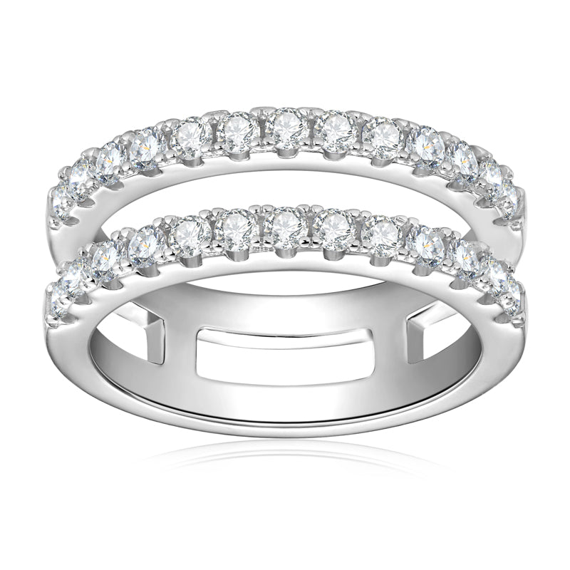 JESCOJES Shining Duo Premium Moissanite Wedding Ring