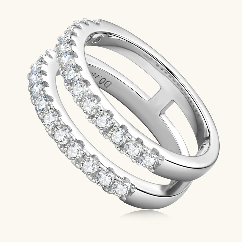 JESCOJES Shining Duo Premium Moissanite Wedding Ring