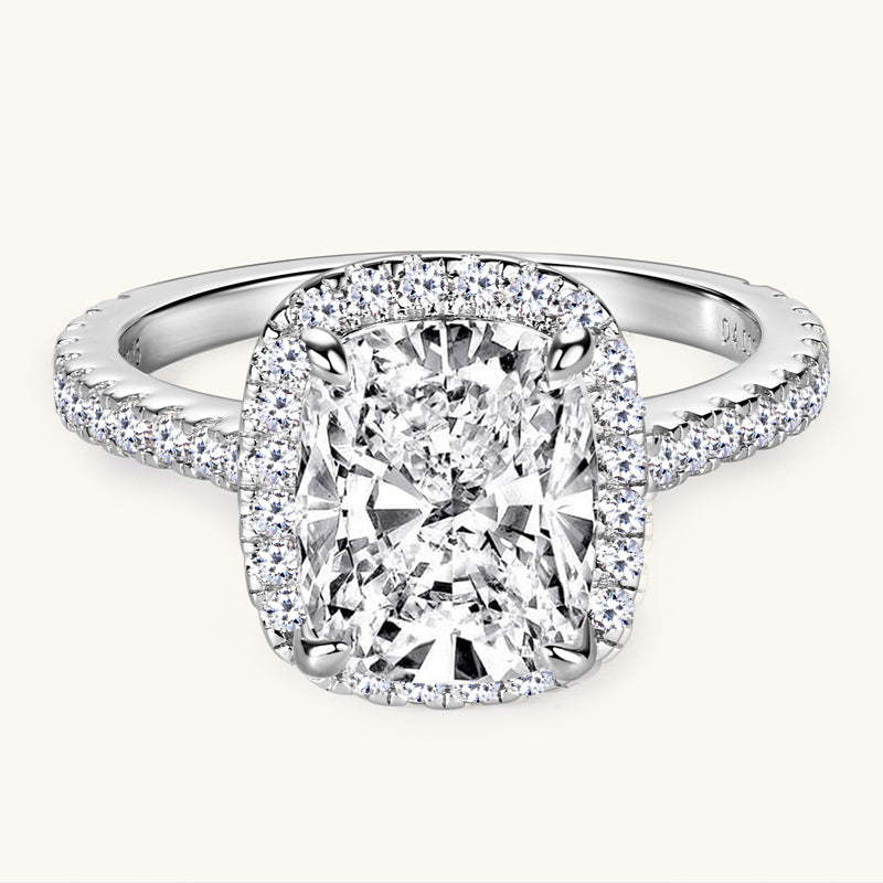 JESCOJES Passionate Love Premium Moissanite Halo Engagement Ring 4CT