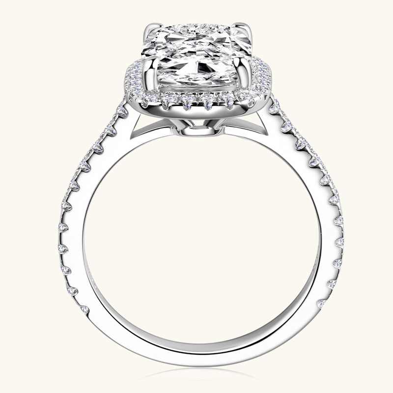 JESCOJES Passionate Love Premium Moissanite Halo Engagement Ring 4CT