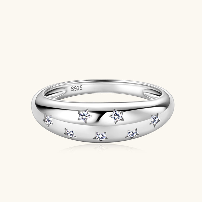 JESCOJES Starry Sky Premium Moissanite Wedding Ring