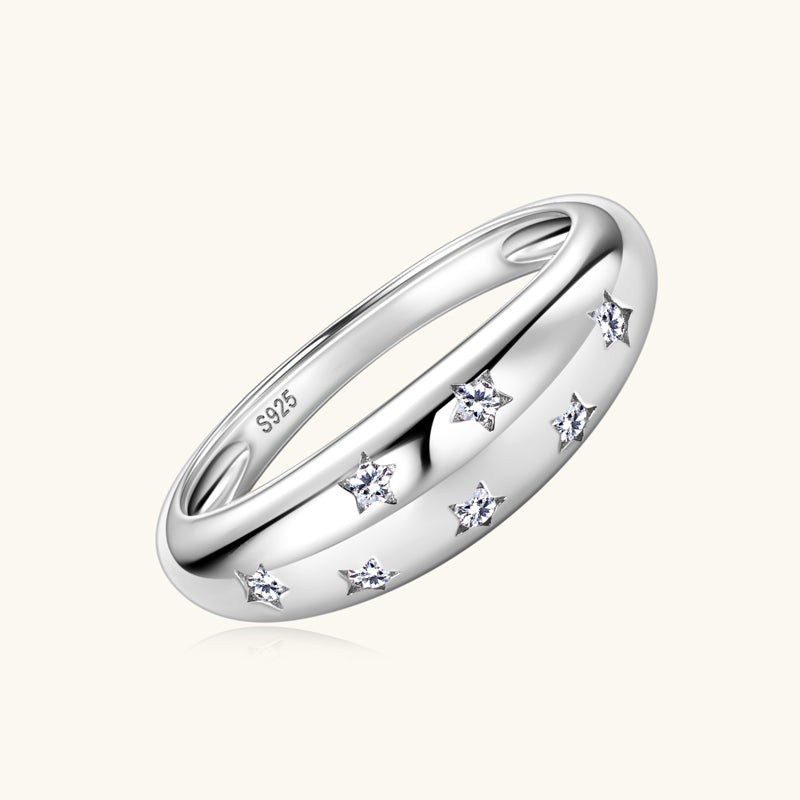 JESCOJES Starry Sky Premium Moissanite Wedding Ring