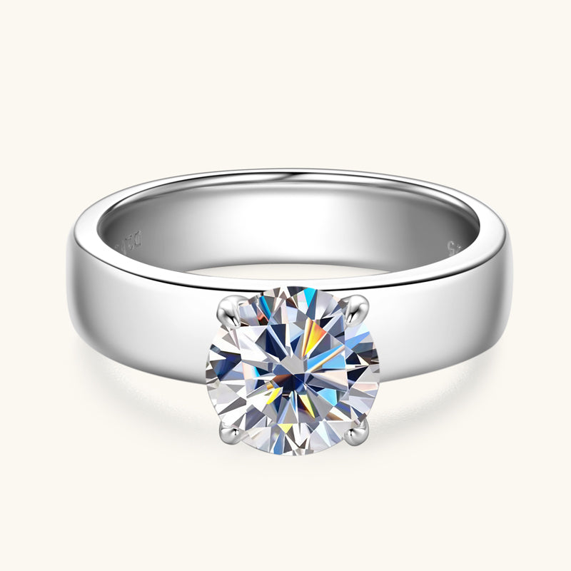 JESCOJES Pure Love Premium Moissanite Solitaire Engagement Ring 