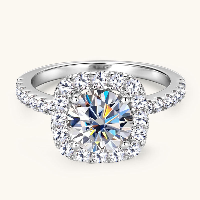 Glowing Love Premium Moissanite Halo Engagement Ring 2CT