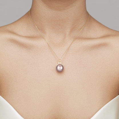 JESCOJES Radiance AAAA Pearl Pendant Necklace - Violet