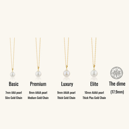 Specifications of JESCOJES Shining 18K Gold Premium Pearl Pendant Necklace (Basic&amp;Premium&amp;Luxury&amp;Elite)