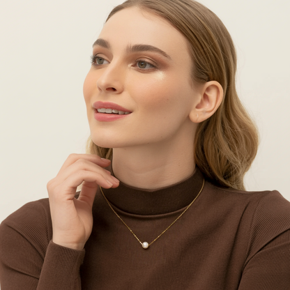 JESCOJES Solitaire AAAA Pearl Pendant Necklace