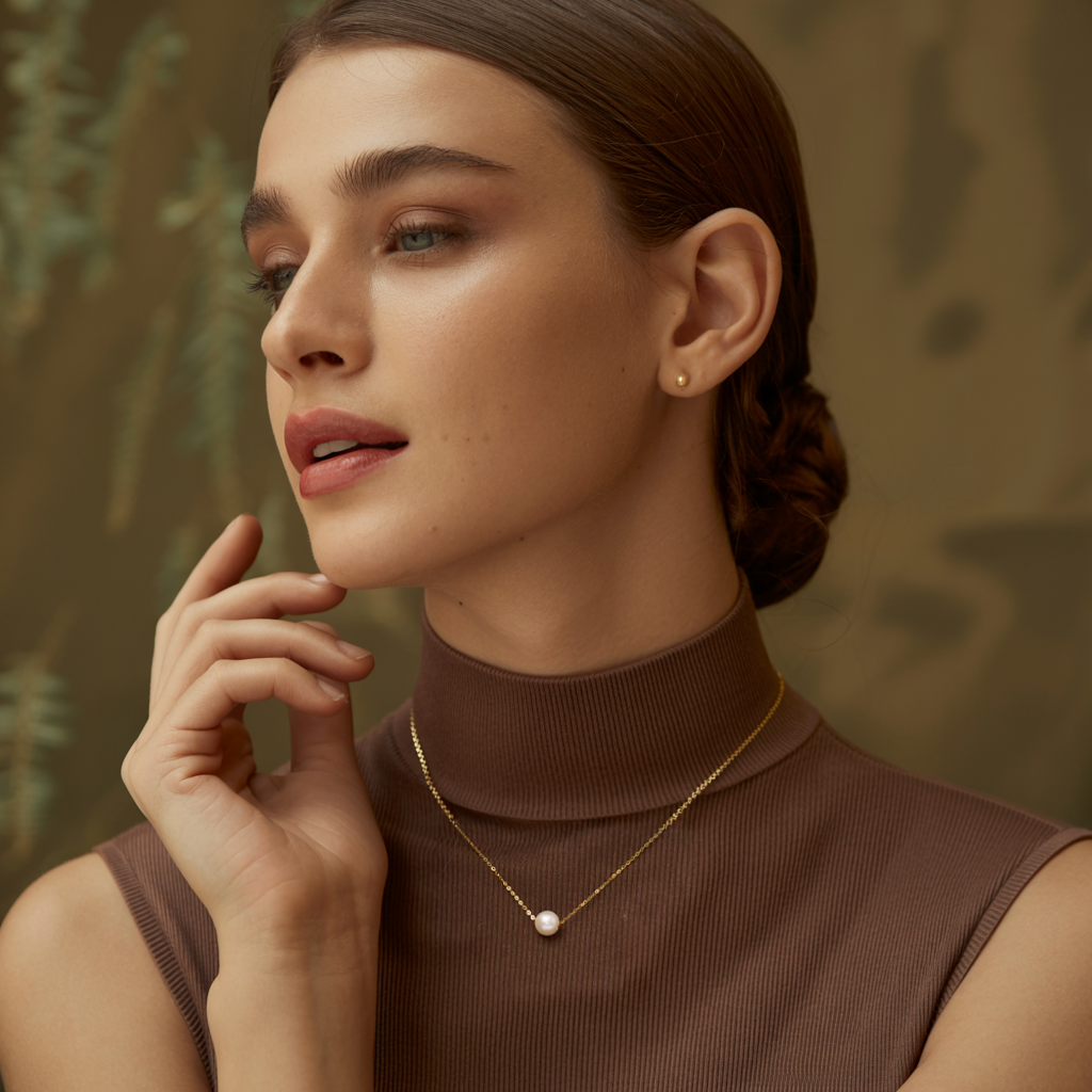 JESCOJES Solitaire AAAA Pearl Pendant Necklace