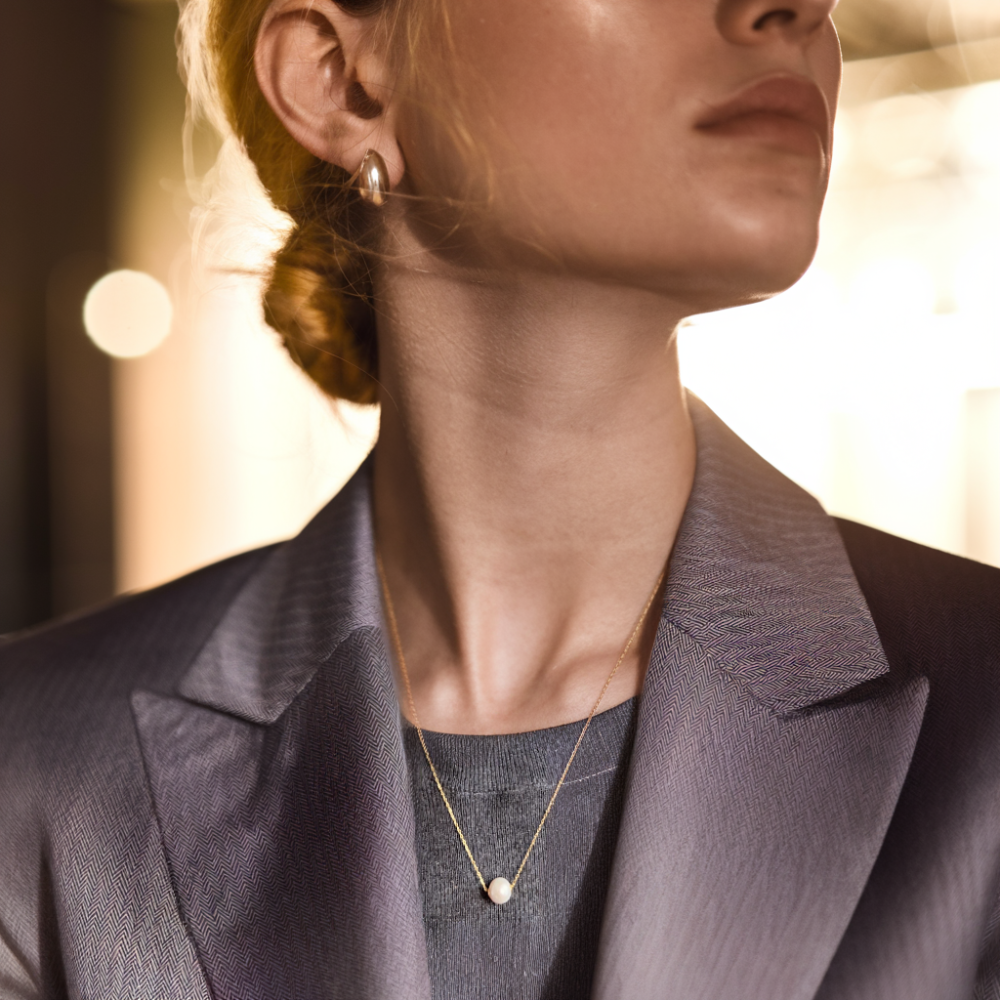 JESCOJES Solitaire AAAA Pearl Pendant Necklace