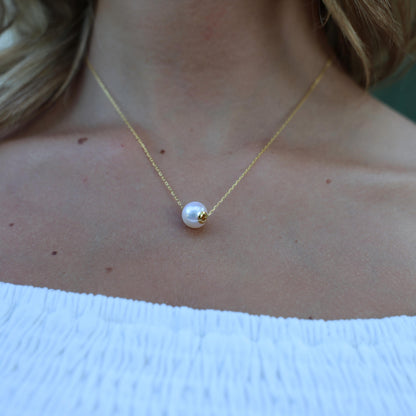 JESCOJES Solitaire AAAA Pearl Pendant Necklace