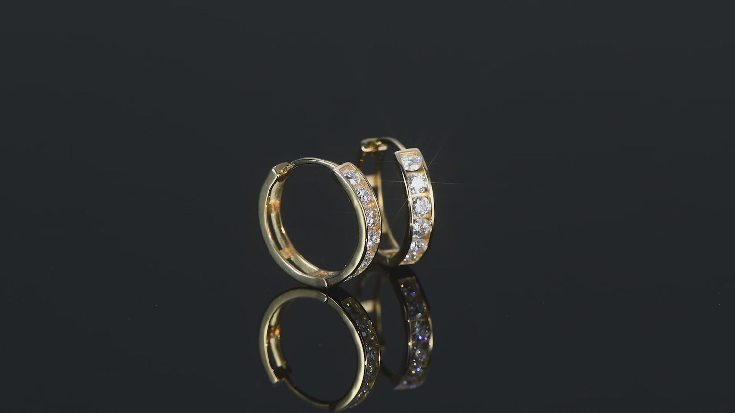 Brilliant Gold Pavé Hoop Earrings