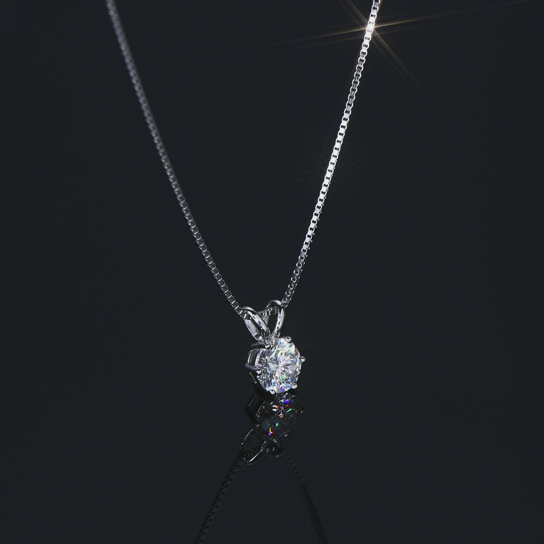 JESCOJES V-Bail Moissanite Pendant Necklace