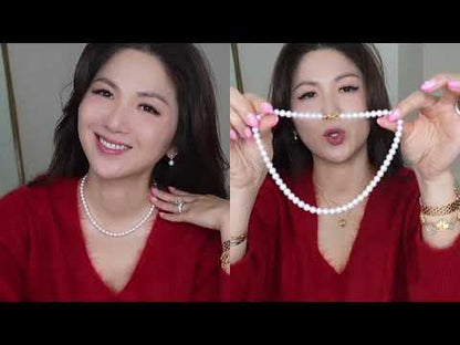 JESCOJES Elegant 6-7mm White Freshwater Pearl Strand Necklace